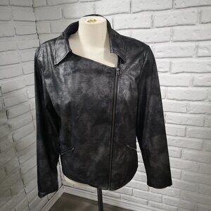 Jockey Person to Person Ladies Black Off Set Full Zipper Size 12 Jacket